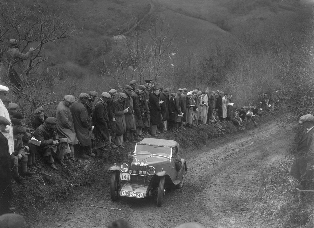 Detail of MG J2 of GN Mansell competing in the MCC Lands End Trial, 1935 by Bill Brunell