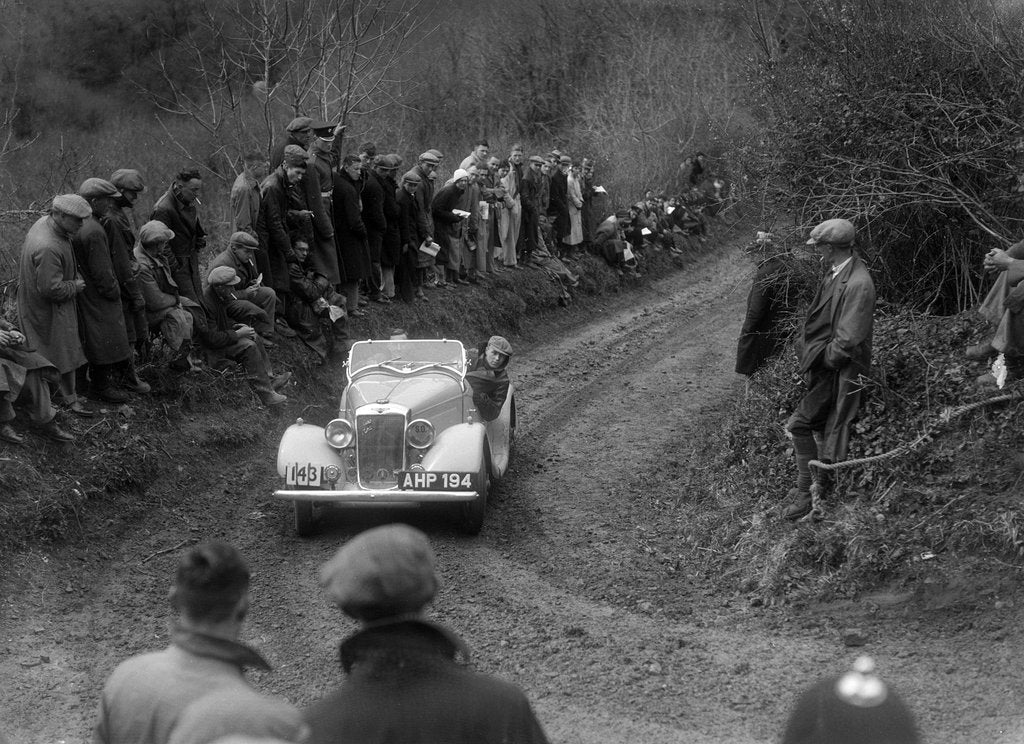 Detail of Hillman Aero Minx of V Wherry competing in the MCC Lands End Trial, 1935 by Bill Brunell