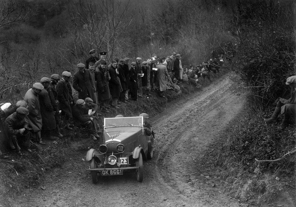 Detail of Wolseley Hornet of WR Hancock competing in the MCC Lands End Trial, 1935 by Bill Brunell