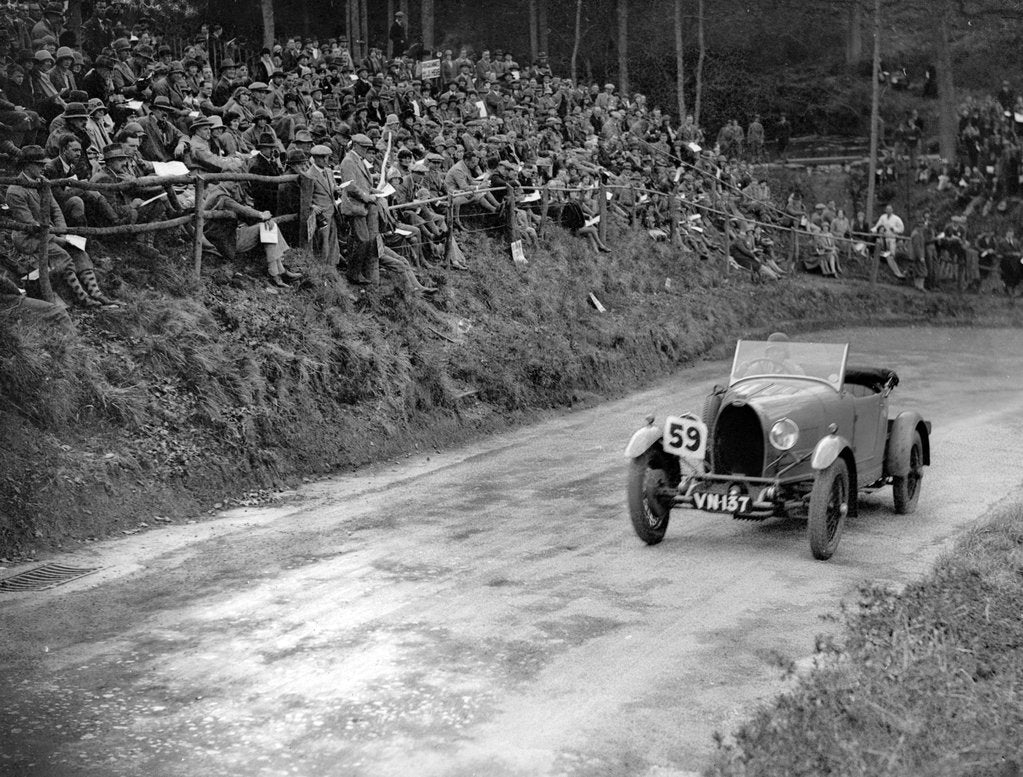 Detail of Bugatti Type 40 of Miss C Turner at the Shelsley Walsh Amateur Hillclimb, Worcestershire, 1929 by Bill Brunell
