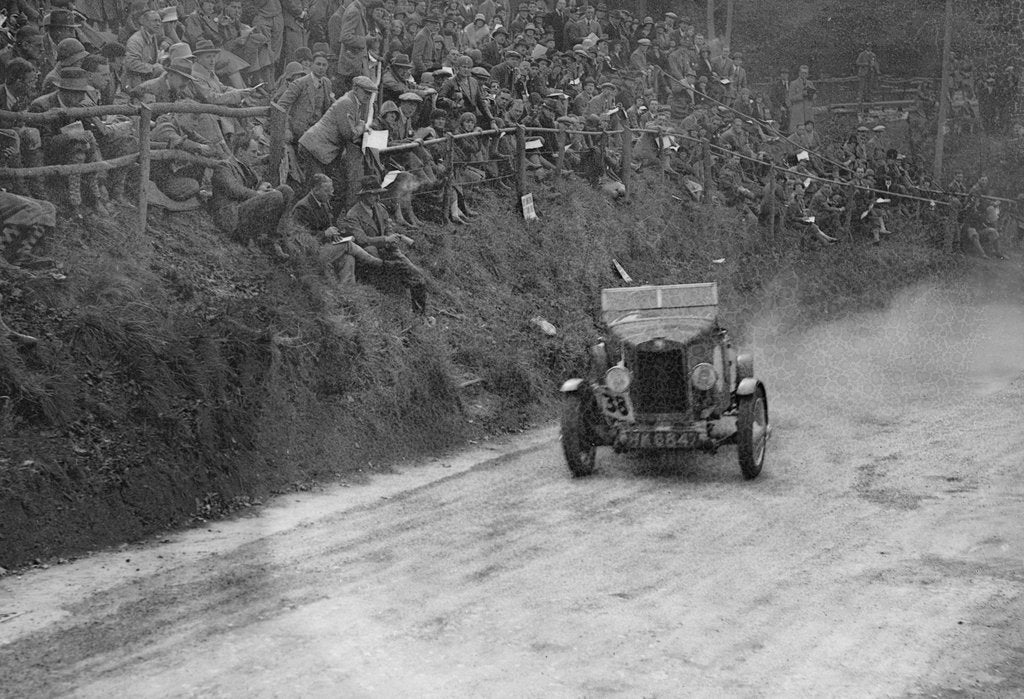 Detail of Lea-Francis Hyper competing in the Shelsley Walsh Amateur Hillclimb, Worcestershire, 1929 by Bill Brunell
