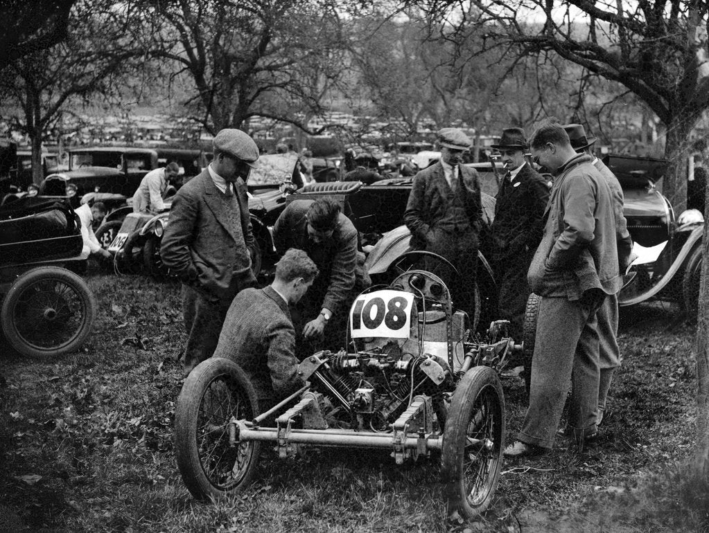 Detail of Shelsley Special car at the Shelsley Walsh Amateur Hillclimb, Worcestershire, 1929 by Bill Brunell