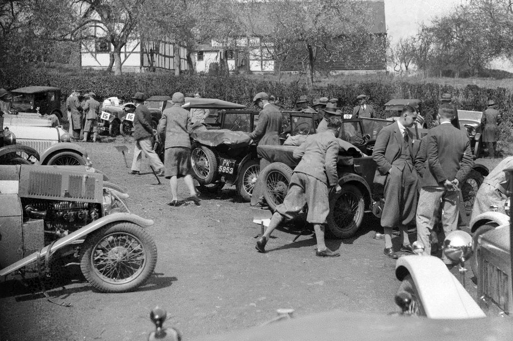 Detail of Riley Brooklands at the Shelsley Walsh Amateur Hillclimb, Worcestershire, 1929 by Bill Brunell