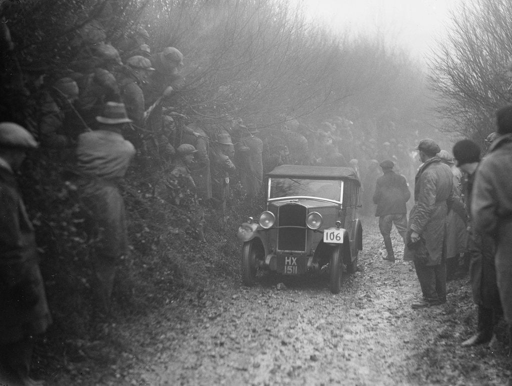 Detail of Triumph saloon of CH Lawford competing in the MCC Exeter Trial, 1930 by Bill Brunell