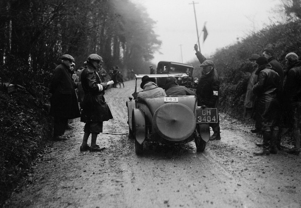 Detail of Morris Minor of KC McGuffie competing in the MCC Exeter Trial, Blackhill, Dorset, 1930 by Bill Brunell