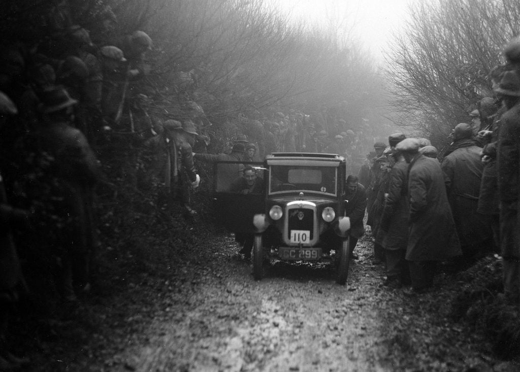 Detail of Austin top hat saloon of EC Smyth competing in the MCC Exeter Trial, Meerhay, Dorset, 1930 by Bill Brunell