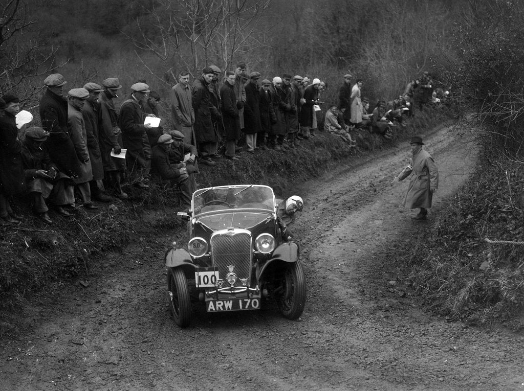 Detail of Singer Le Mans of J Eason-Gibson competing in the MCC Lands End Trial, 1935 by Bill Brunell