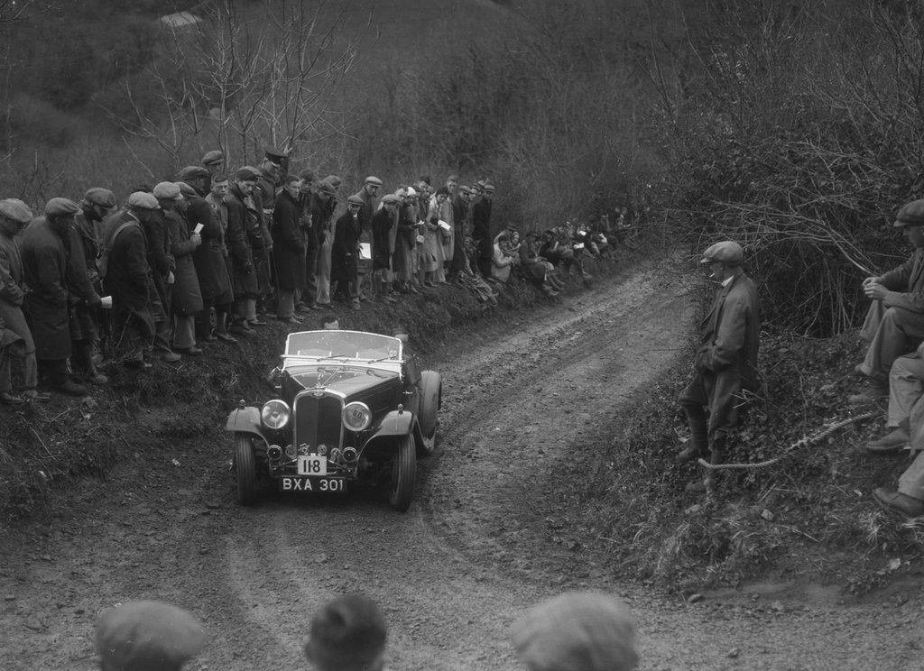 Detail of Triumph of HF Burt competing in the MCC Lands End Trial, 1935 by Bill Brunell