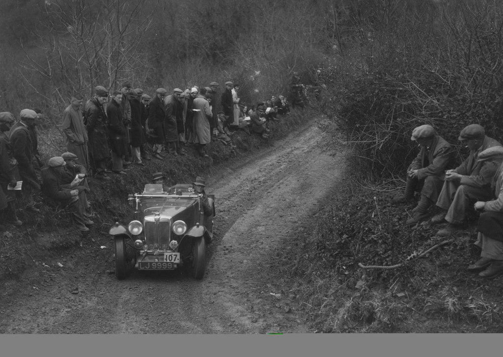 Detail of MG NA Magnette of SM Harrocks competing in the MCC Lands End Trial, 1935 by Bill Brunell