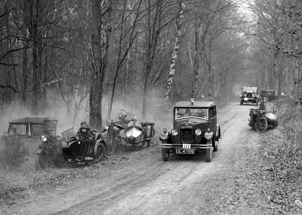 Detail of Riley Monaco of CD Allen competing in the Sunbeam Motor Car Club Bognor Trial, 1929 by Bill Brunell