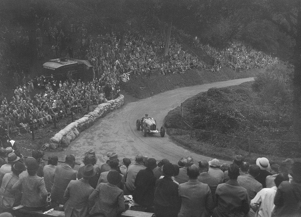Detail of Bugatti Type 51 competing in the Shelsley Walsh Hillclimb, Worcestershire, 1935 by Bill Brunell