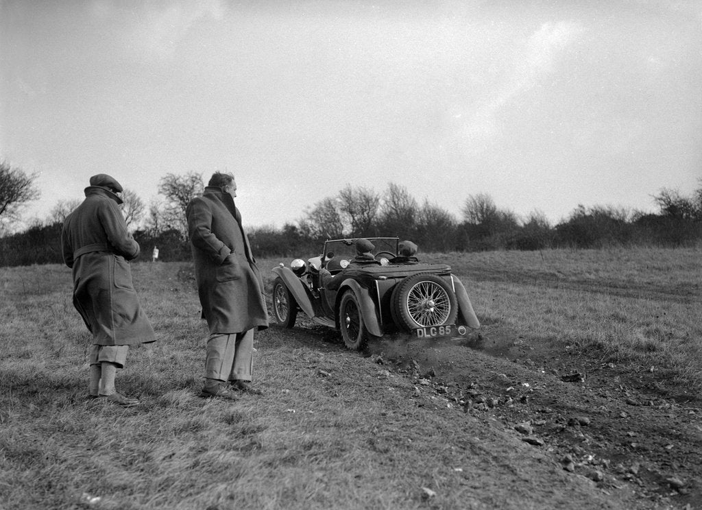 Detail of MG TA competing in the London Motor Club Coventry Cup Trial, Knatts Hill, Kent, 1938 by Bill Brunell