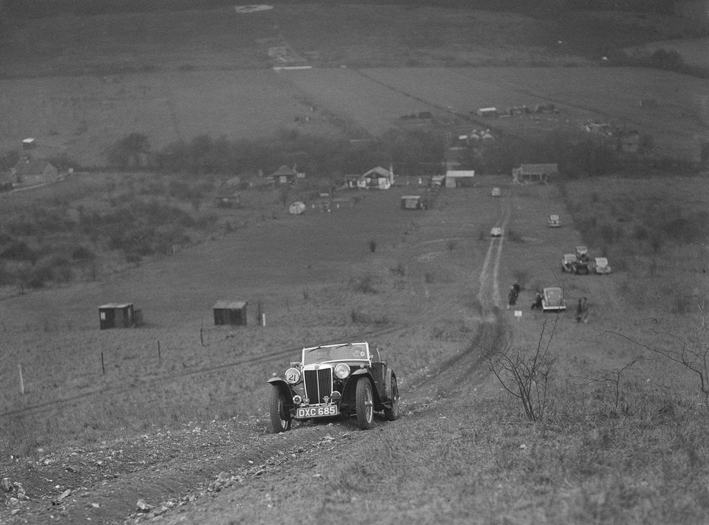 Detail of MG TA competing in the London Motor Club Coventry Cup Trial, Knatts Hill, Kent, 1938 by Bill Brunell