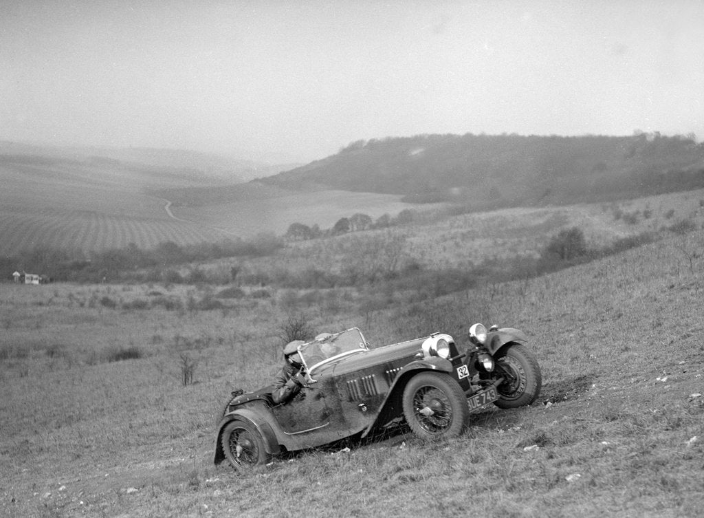 Detail of HRG competing in the London Motor Club Coventry Cup Trial, Knatts Hill, Kent, 1938 by Bill Brunell