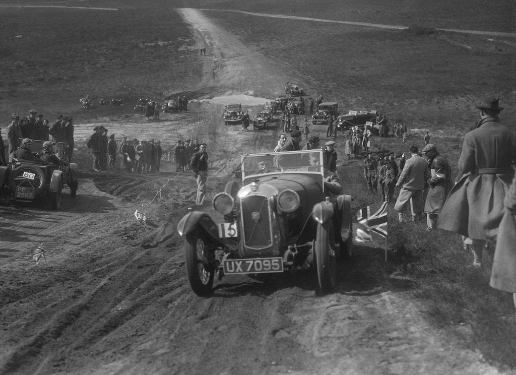 Detail of 1930 Salmson competing in a motoring trial, Bagshot Heath, Surrey, 1930s by Anonymous