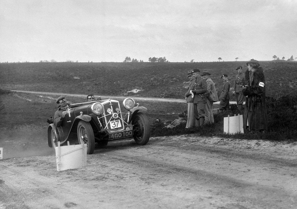 Detail of 1933 Wolseley Hornet Special competing in a motoring trial, Bagshot Heath, Surrey, 1930s by Bill Brunell