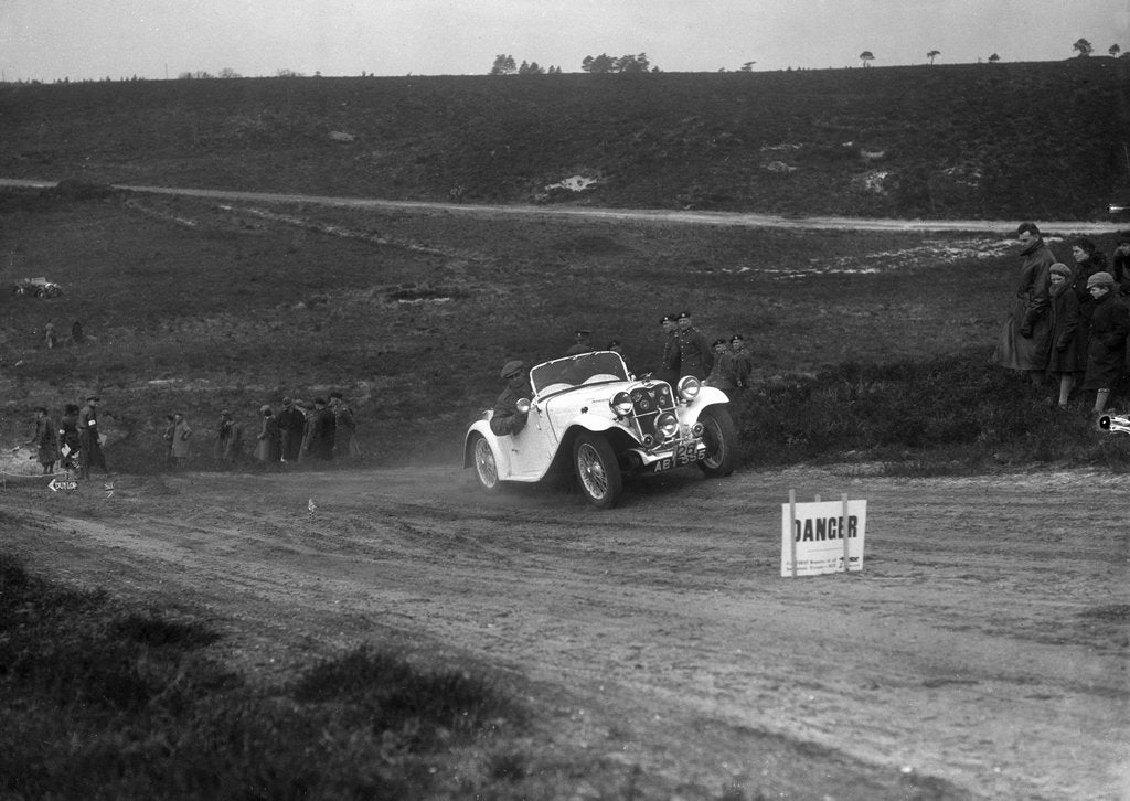 Detail of 1934 Singer Le Mans competing in a motoring trial, Bagshot Heath, Surrey, 1930s by Bill Brunell