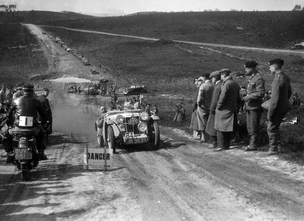 Detail of 1934 MG PA competing in a motoring trial, Bagshot Heath, Surrey, 1930s by Bill Brunell
