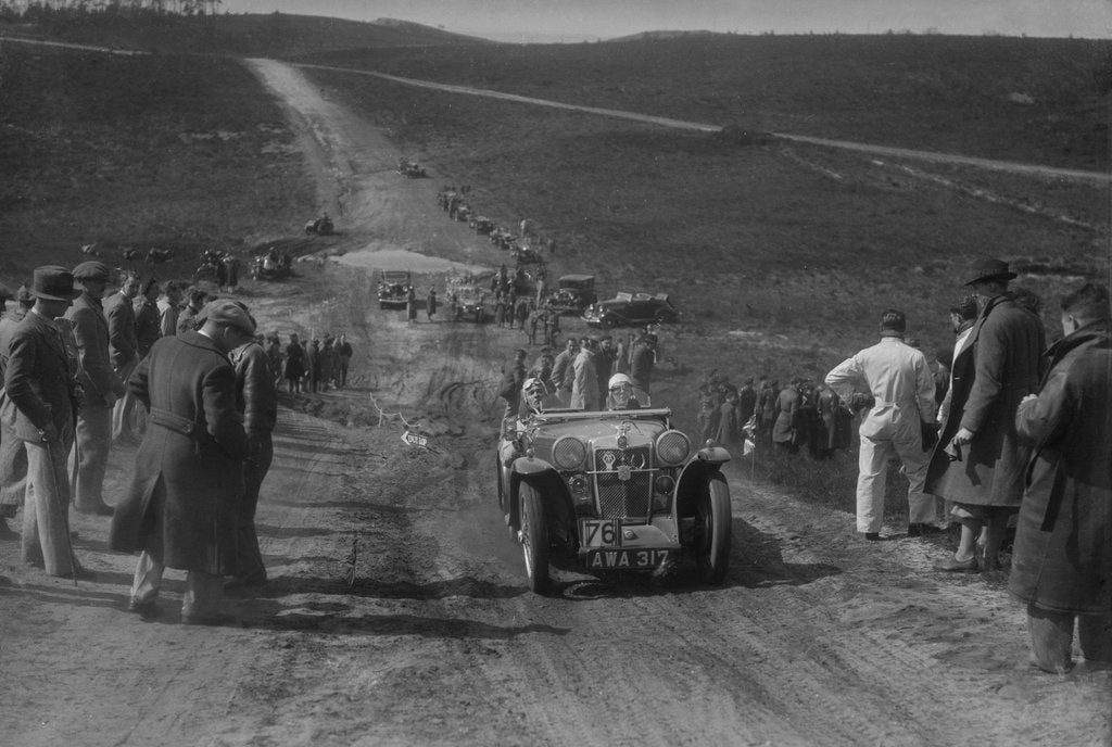 Detail of 1934 MG PA competing in a motoring trial, Bagshot Heath, Surrey, 1930s by Bill Brunell