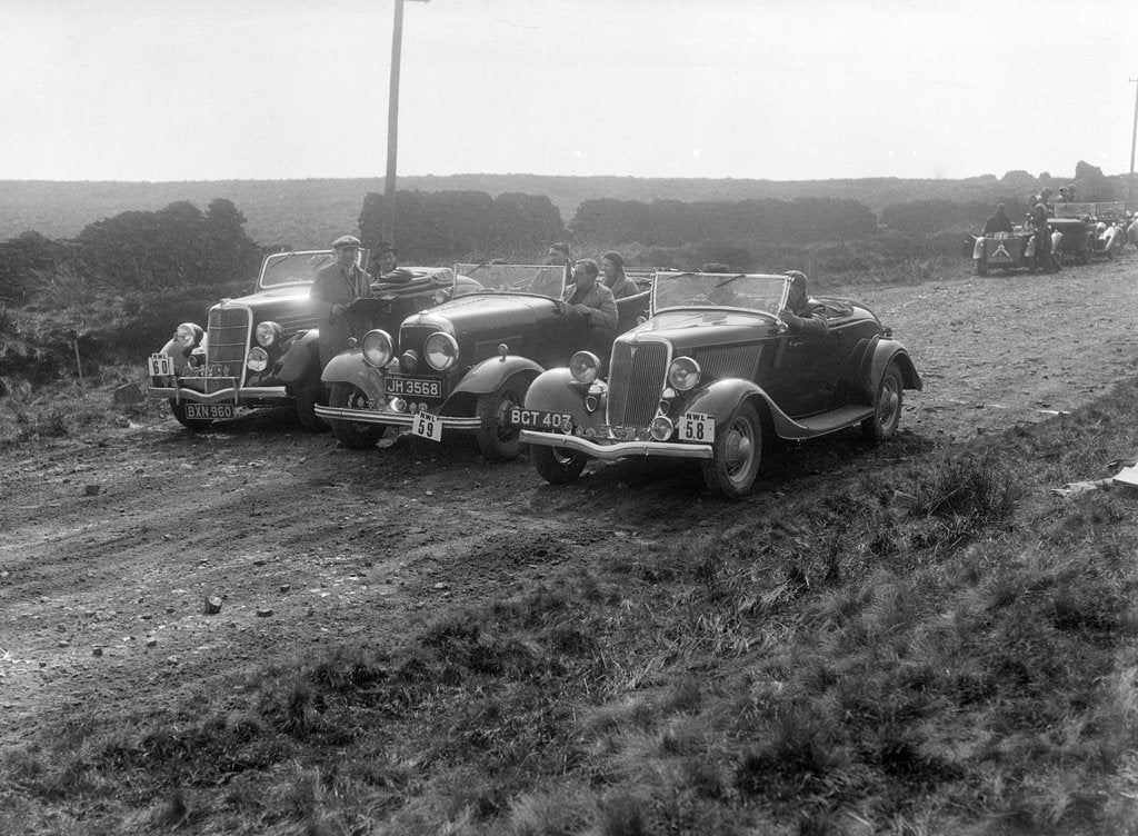 Detail of Three Ford V8s at the Sunbac Inter-Club Team Trial, 1935 by Bill Brunell