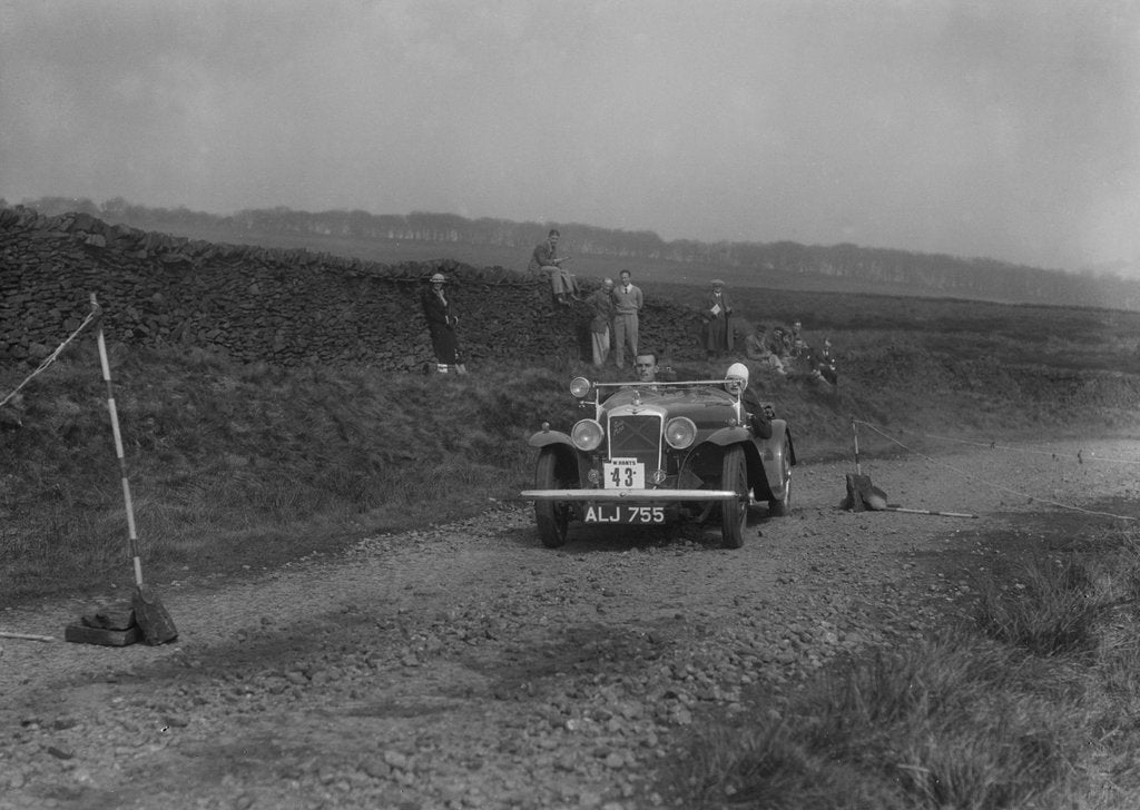 Detail of Hillman Aero Minx open 2-seater of LJO Bartlett competing in the Sunbac Inter-Club Team Trial, 1935 by Bill Brunell