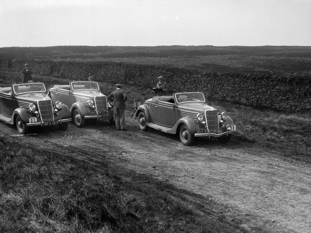 Detail of Three Ford V8s at the Sunbac Inter-Club Team Trial, 1935 by Bill Brunell