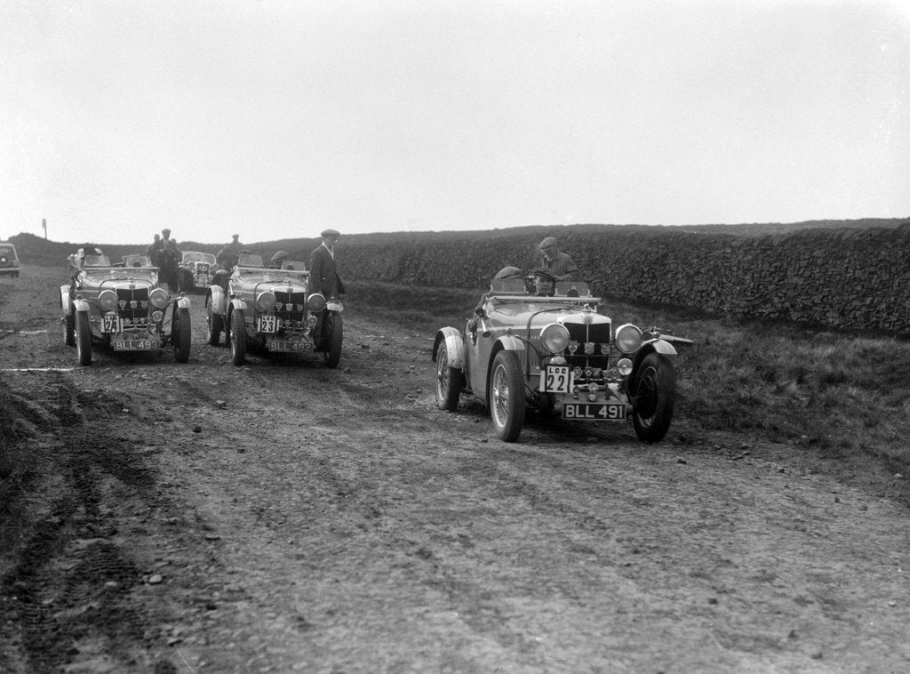 Detail of MG NA Magnettes of Doreen and Denis Evans at the Sunbac Inter-Club Team Trial, 1935 by Bill Brunell