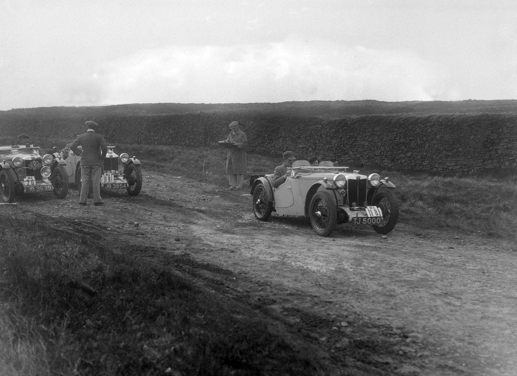 Detail of Cream Cracker Team MG PAs of Maurice Toulmin and Jack Bastock, Sunbac Inter-Club Team Trial, 1935 by Bill Brunell