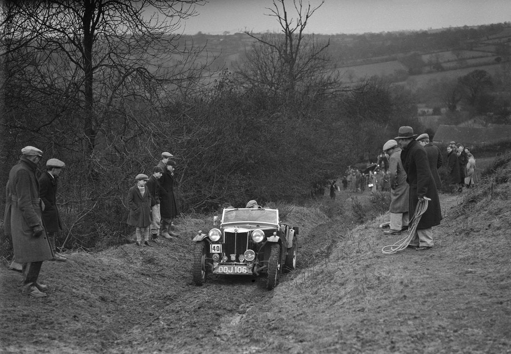 Detail of MG TA of F Wallace competing in the MG Car Club Midland Centre Trial, 1938 by Bill Brunell