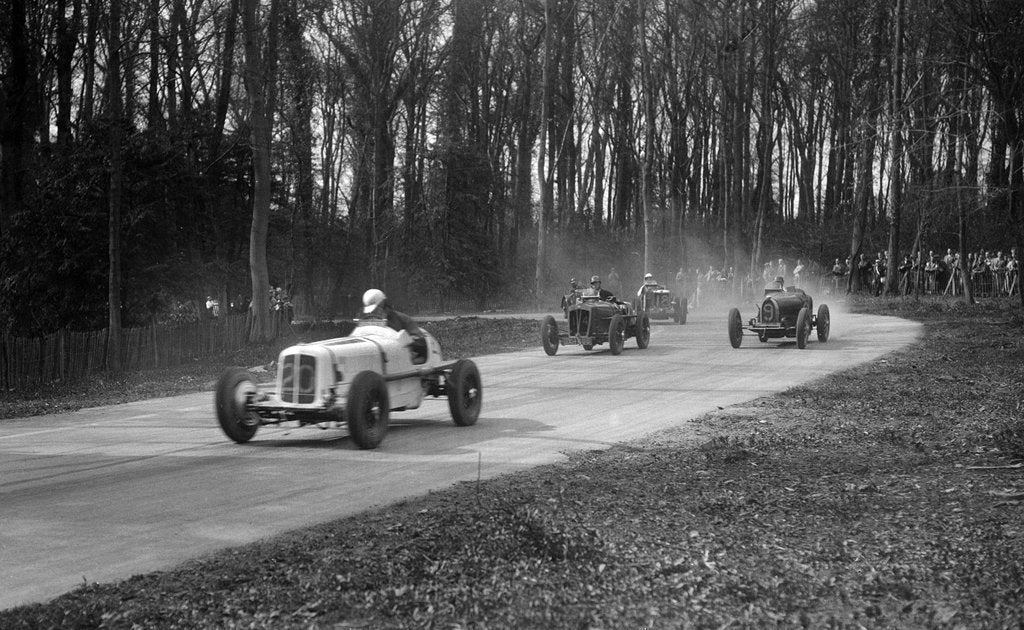 Detail of ERA, Vale Special of Ian Connell, Bugatti and MG Q type, Donington Park, Leicestershire, c1930s by Bill Brunell