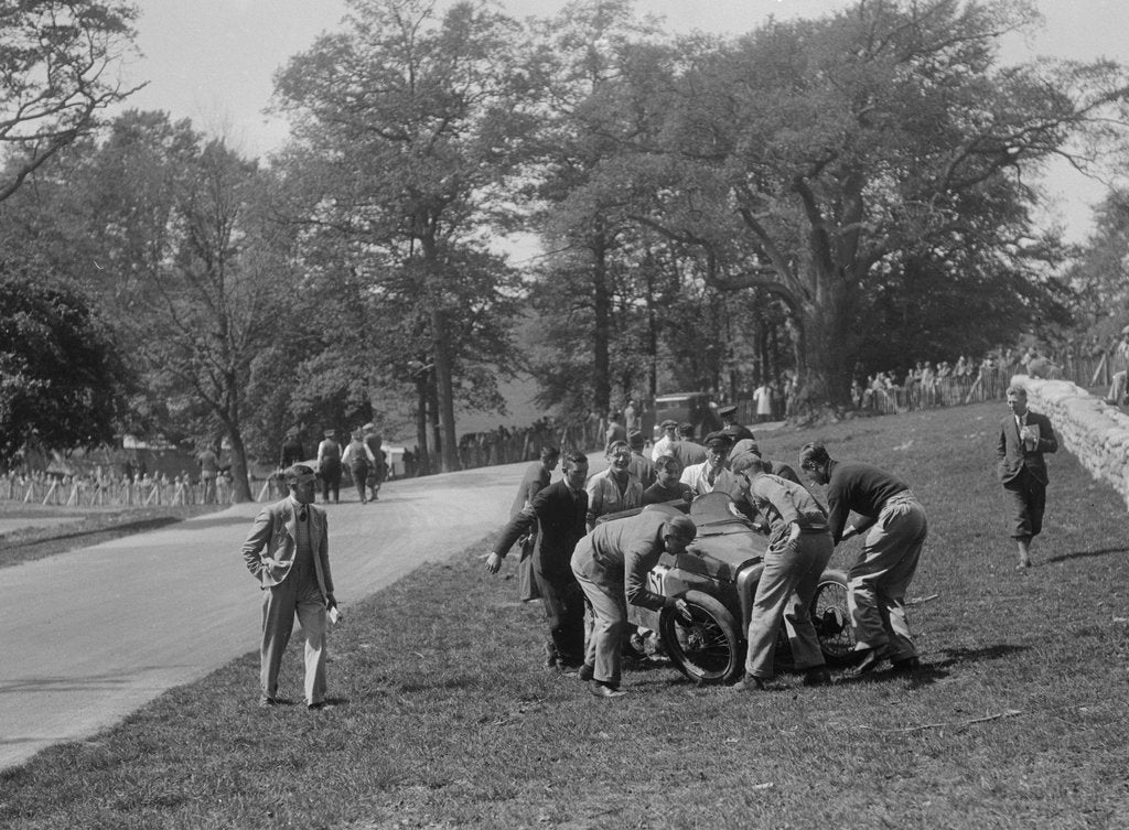 Detail of Crashed Austin 7 of B Sparrow, Donington Park Race Meeting, Leicestershire, 1933 by Bill Brunell