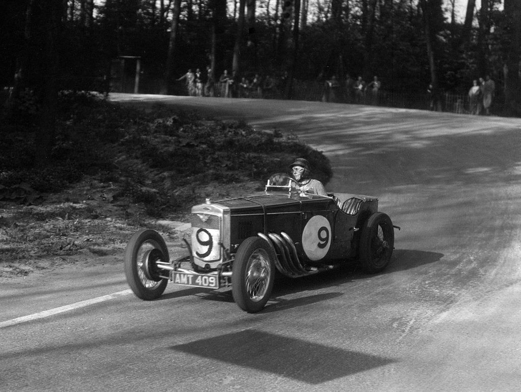 Detail of Frazer-Nash TT replica of G Casswell racing at Donington Park, Leicestershire, 1935 by Bill Brunell