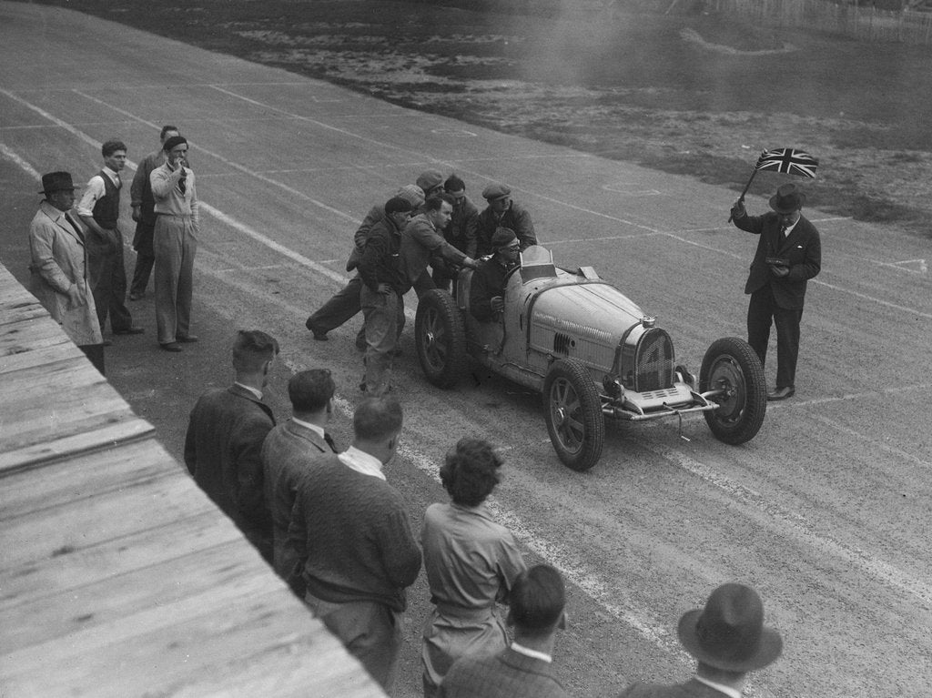 Detail of Bugatti Type 35B of Jock Leith at Donington Park, Leicestershire, 1935 by Bill Brunell