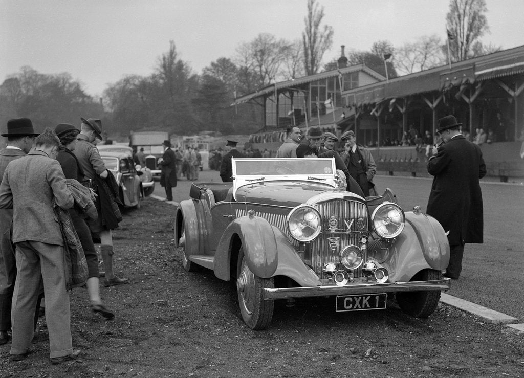 Detail of Bentley open 4-seater tourer owned by Sir Malcolm Campbell at Crystal Palace, 1939 by Bill Brunell