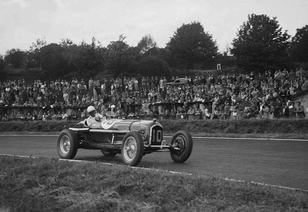 Detail of Alfa Romeo of Kenneth Evans racing at Crystal Palace, London, 1939 by Bill Brunell