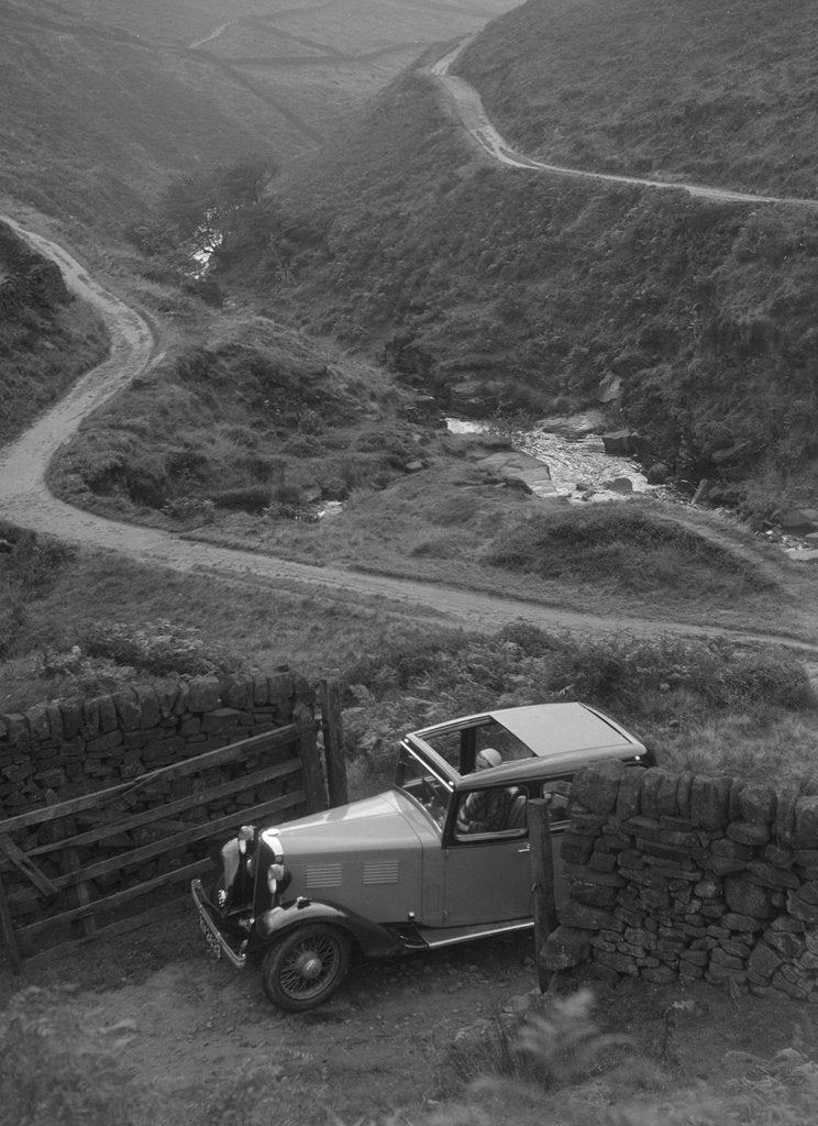 Detail of Kitty Brunell road testing a Standard Little Twelve saloon, c1932 by Bill Brunell