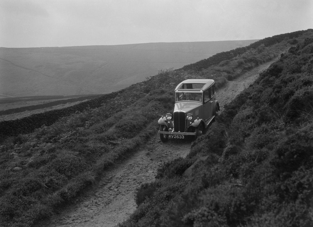 Detail of Kitty Brunell road testing a Standard Little Twelve saloon, c1932 by Bill Brunell