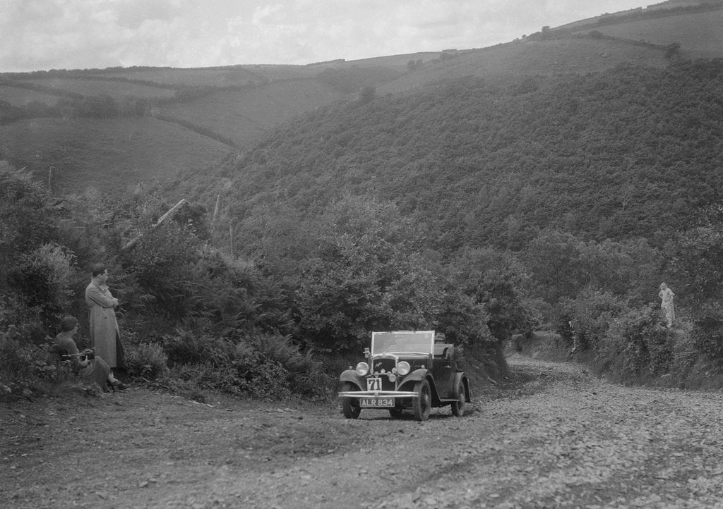 Detail of Austin 10 competing in the Mid Surrey AC Barnstaple Trial, Beggars Roost, Devon, 1934 by Bill Brunell
