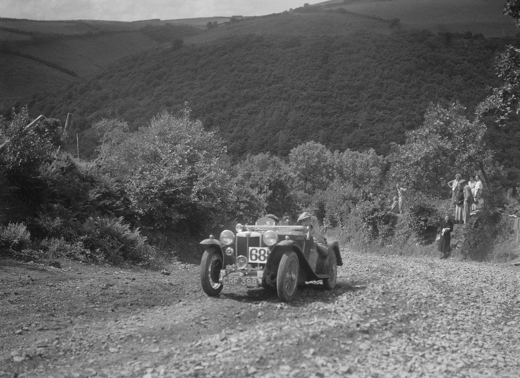 Detail of MG PA competing in the Mid Surrey AC Barnstaple Trial, Beggars Roost, Devon, 1934 by Bill Brunell