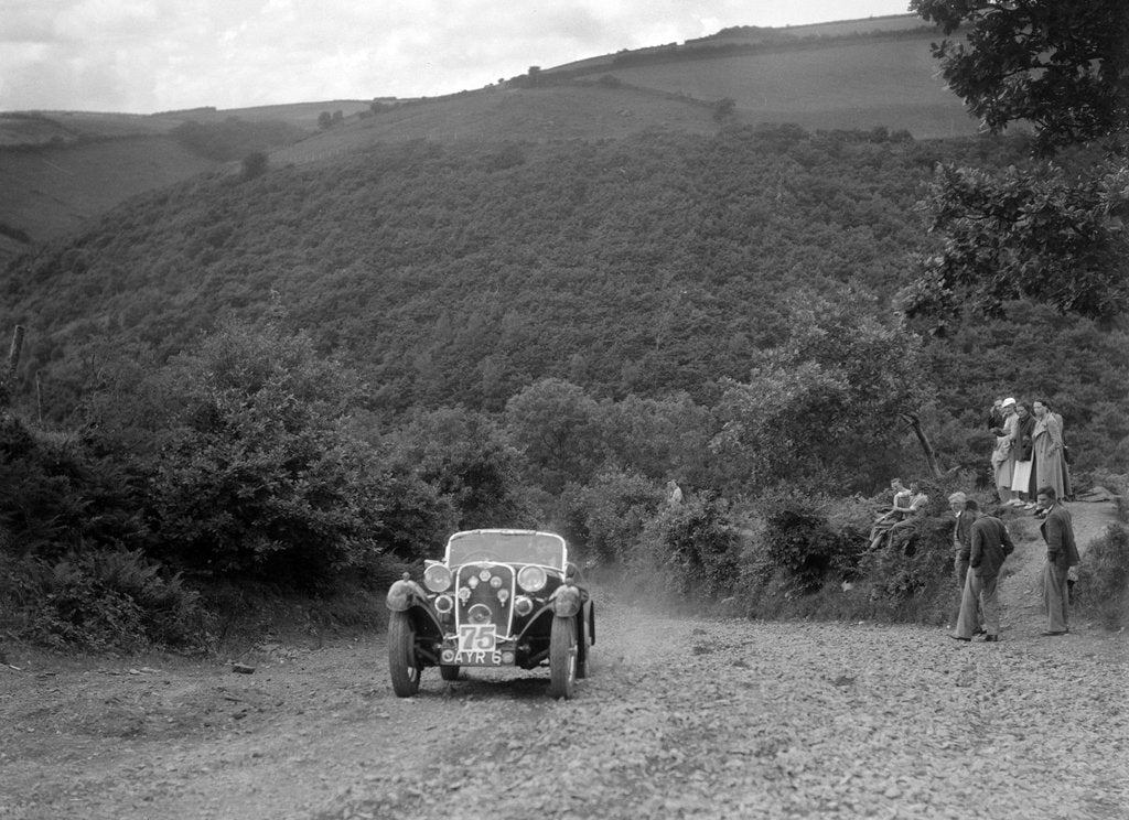 Detail of Singer sports competing in the Mid Surrey AC Barnstaple Trial, Beggars Roost, Devon, 1934 by Bill Brunell