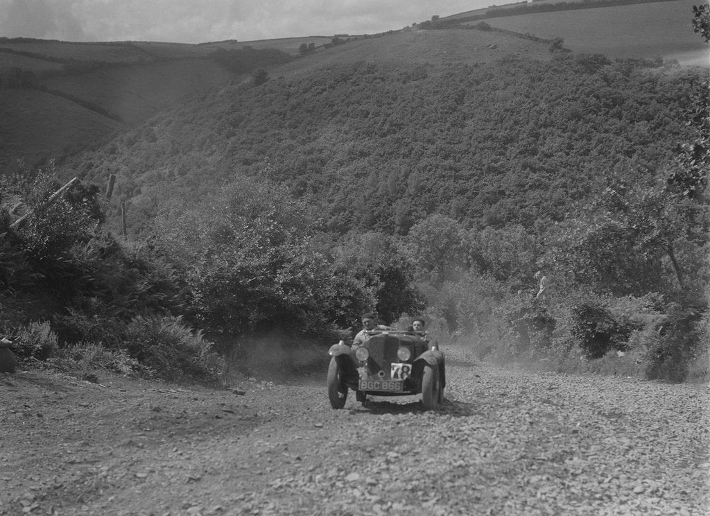 Detail of Rover Meteor Speed Twenty at the Mid Surrey AC Barnstaple Trial, Beggars Roost, Devon, 1934 by Bill Brunell