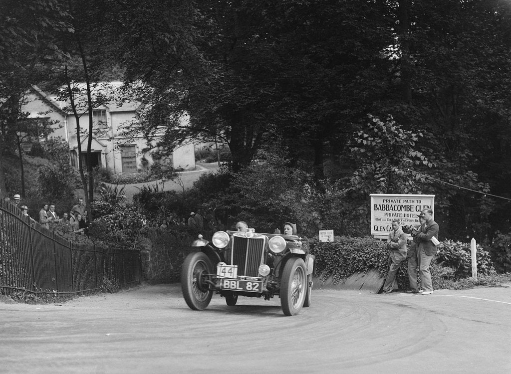 Detail of MG TA of RA MacDermid competing in the MCC Torquay Rally, Torbay, Devon, 1938 by Bill Brunell