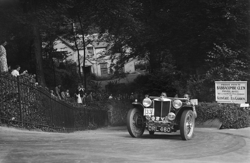 Detail of MG TA of FG Cornish competing in the MCC Torquay Rally, Torbay, Devon, 1938 by Bill Brunell