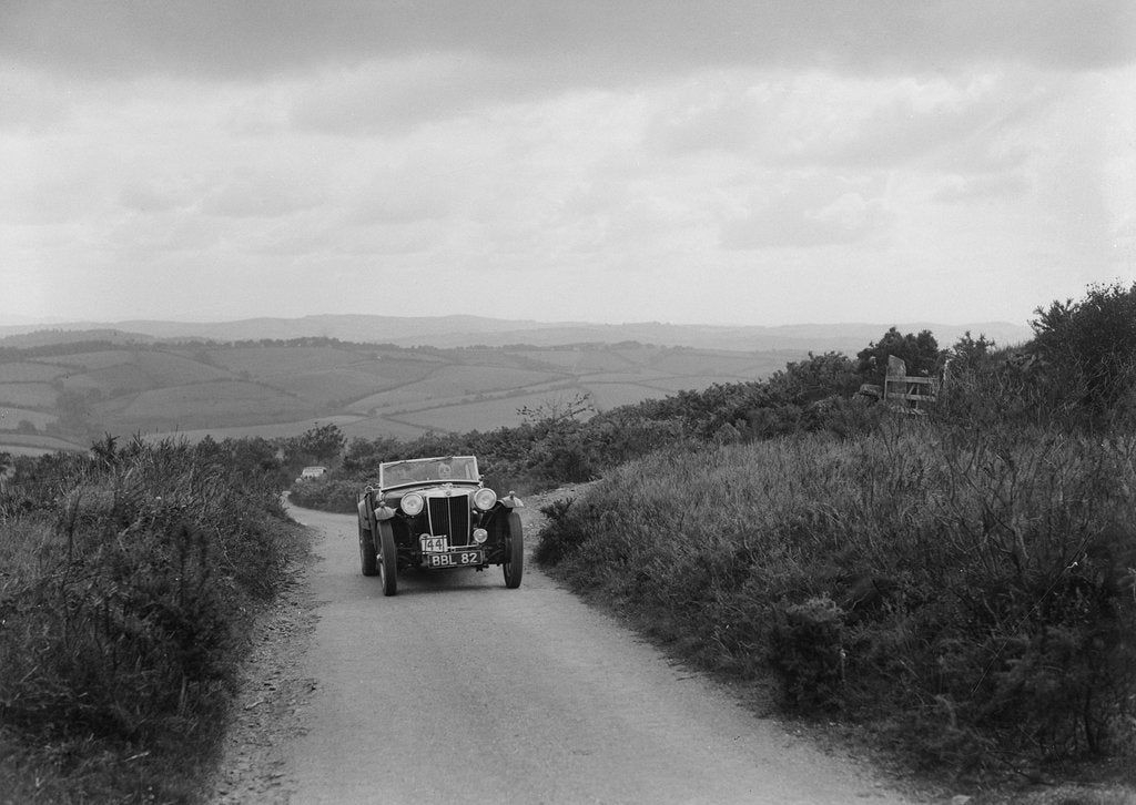 Detail of MG TA of RA MacDermid competing in the MCC Torquay Rally, 1938 by Bill Brunell