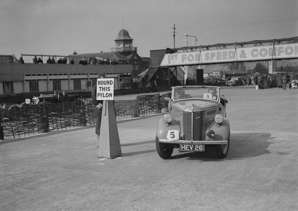 Detail of Ford Prefect tourer competing in the JCC Rally, Brooklands, Surrey, 1939 by Bill Brunell