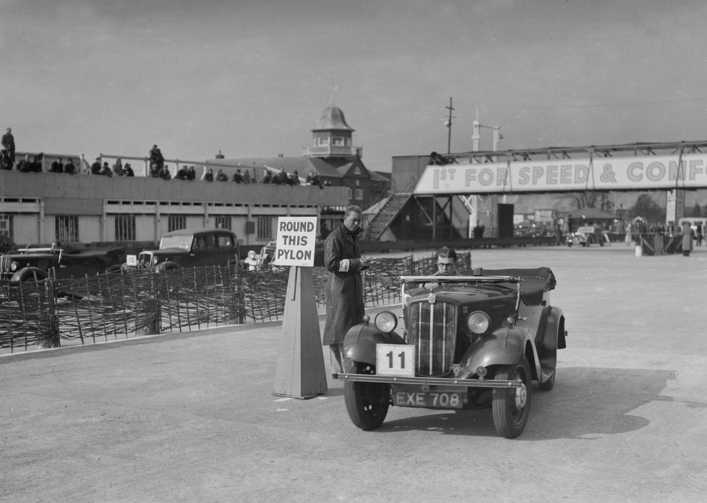Detail of Morris 8 tourer competing in the JCC Rally, Brooklands, Surrey, 1939 by Bill Brunell