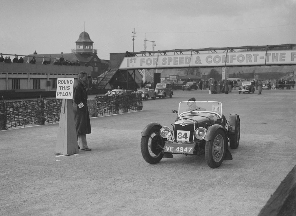 Detail of Riley sporting special competing in the JCC Rally, Brooklands, Surrey, 1939 by Bill Brunell