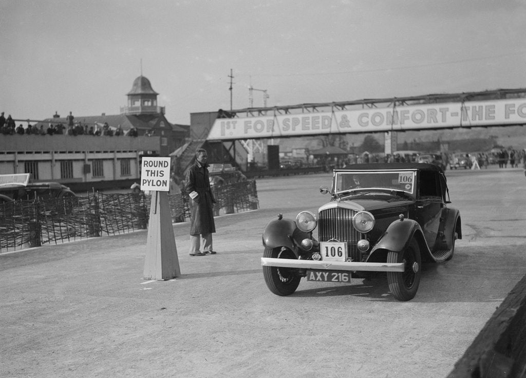Detail of Bentley drophead coupe with Barker body competing in the JCC Rally, Brooklands, Surrey, 1939 by Bill Brunell