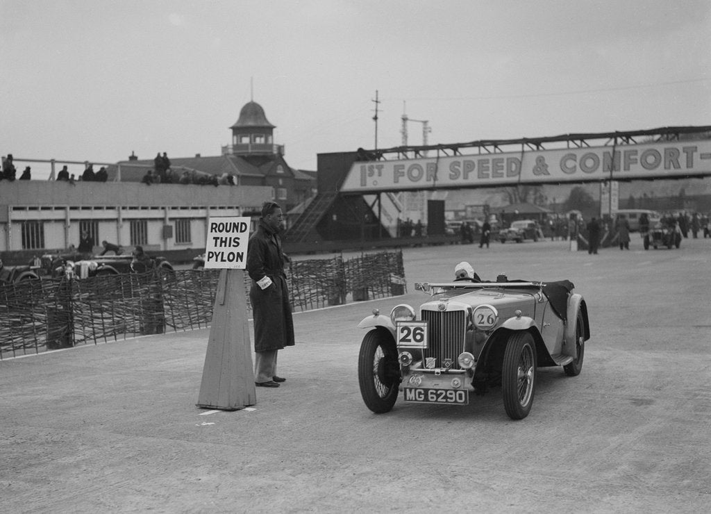 Detail of MG TA competing in the JCC Rally, Brooklands, Surrey, 1939 by Bill Brunell