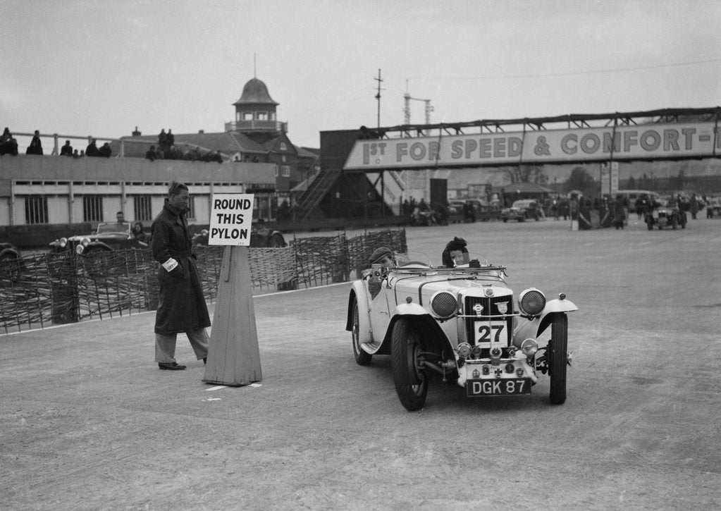Detail of MG sports competing in the JCC Rally, Brooklands, Surrey, 1939 by Bill Brunell
